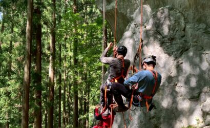 ちょうちん穴練習ケイビング／SRT訓練／3D測量